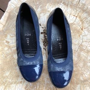 Mephisto Elettra Ballet Flat Navy Leather 7 M